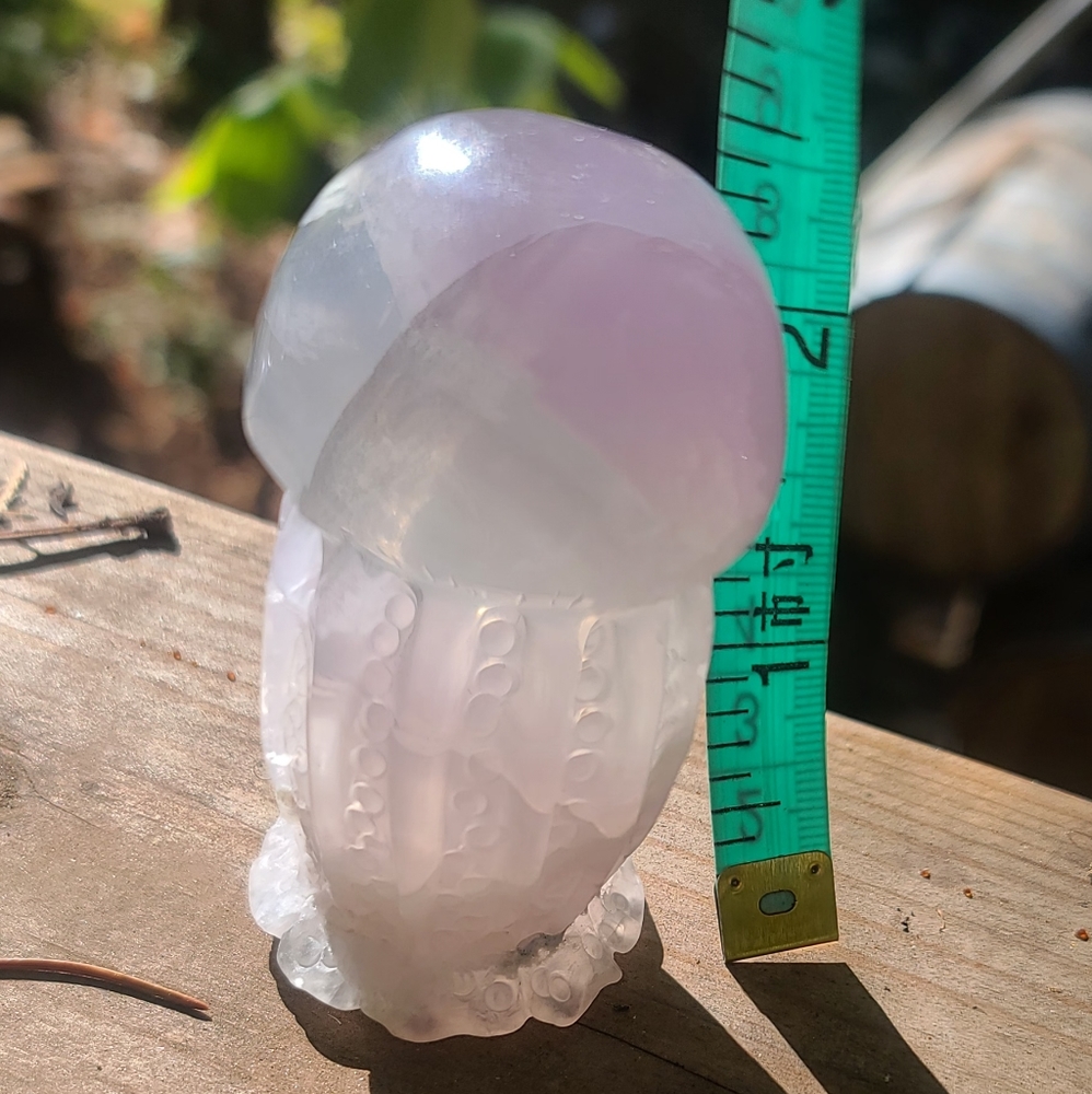 Rare light colored Fluorite jelly fish statue 2.5" - Picture 5 of 7